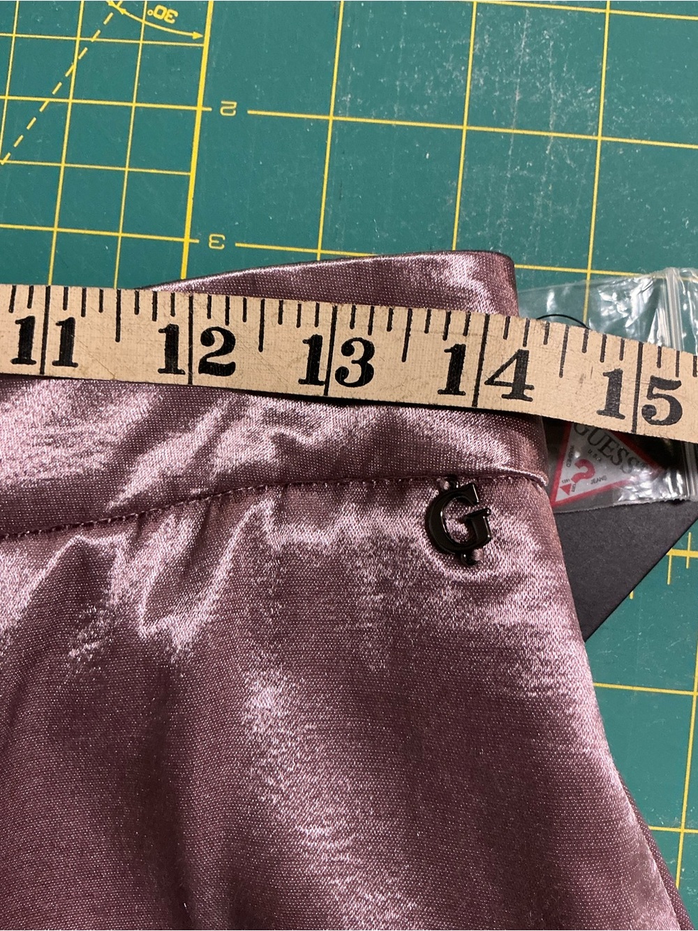 2341 - Guess Metallic Mauve Satin Wide-Leg Pants - Picture 11 of 11